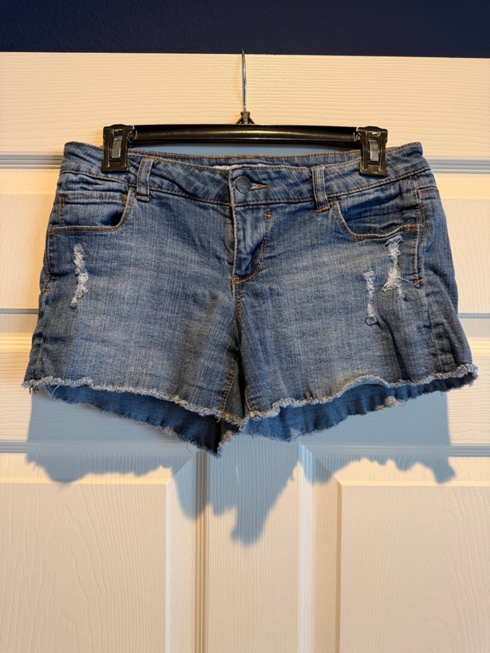 Celebrity Pink Distressed Blue Denim Cutoff Shorts